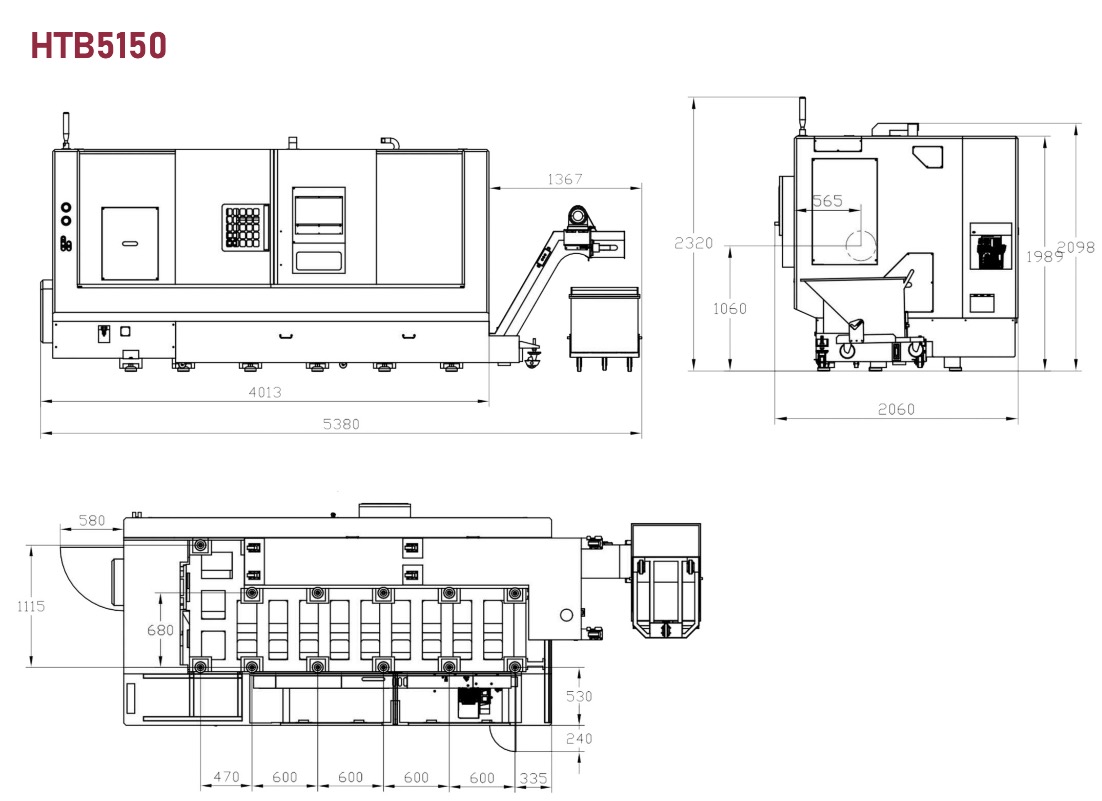HTB5150斜床CNC车床机器布局1022